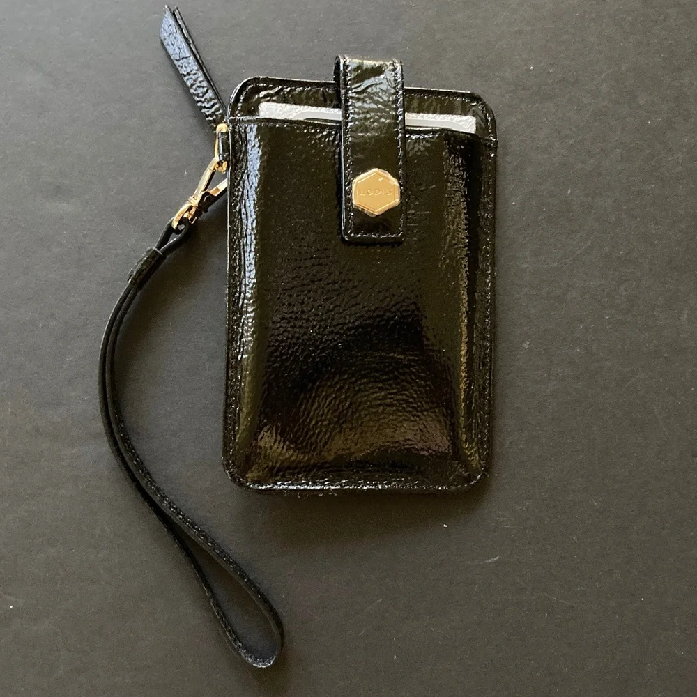 LODIS Astor Black Leather SmartPhone ID/Card Case/Wrist Strap/NEW/REDUCED PRICE!